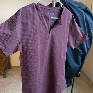 BYLT micro-dot drop cut Henley